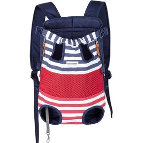 Small Pet Backpack Carrier Soft for Traveling Hiking Camping for Small Dogs Cats Small Animal Pet - Red Blue Stripes