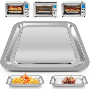 Air Fryer Tray Replacement for Emeril Lagasse Everyday 360 air fryer, 12''×10'' Stainless Steel Air Fryer Accessories Grill Pan Grill Plate Crisper Plate Replacement Parts Rack