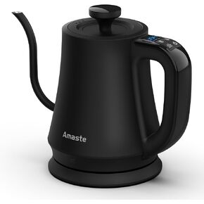 Amaste Gooseneck Electric Kettle, Electric Tea Kettle With Temperature Control, 34oz Pour Over Electric Kettle for Coffee & Tea, 304 Stainless Steel Inner, Auto Shut-Off & Keep Warm, Matte Black