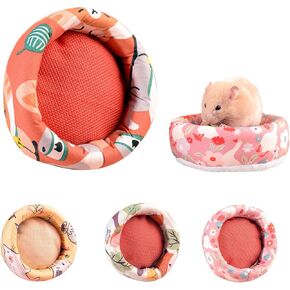 Hamster Bed,Soft and Warm Sleeping Bed with Cute Printed and Padded,Small Animal Pet Bed Cage Accessories for Hedgehog,Guinea Pig,Syrian Hamster Small Animals(L)