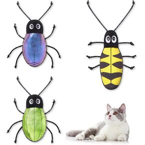 Potaroma Realistic Bug Catnip Cat Toys Crinkly Sound, Durable Kitten Bite Interactive Kicker Toys for Indoor Exercise 3.5"