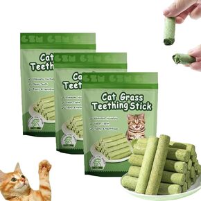 18PCS Cat Grass Teething Stick,Cat Grass Chew Sticks,Cat Grass Stick, Cat Teeth Cleaning Cat Grass Chew Sticks Molar Rod for Cat Indoor,for Hairball Removal, green