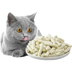 3.5oz Cat Grass Teething Stick for Cat, Natural Cat Grass Treats for Indoor Cats, Freeze Dried Cat Grass Sticks with Goat Milk for Teeth Cleaning and Hairball Treatment