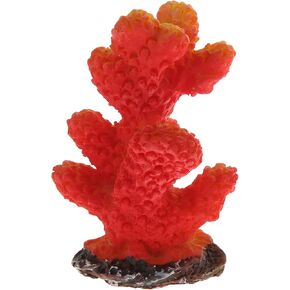Colorful Coral Reef Decor, Mini Faux Coral Decor for Aquarium Decorations, 1.38x1.97 Inch (Red)