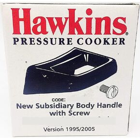 HAWKINS Pressure Cooker New Subsidiary Body Handle w/Screw (M19-05) Contura 5 & 6.5 Litre (Version 1995/2005), Black