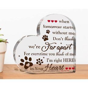 Creoate Dog Memorial Gifts for Loss of Dog Pet Memorial Gifts Bereavement Remembrance Gifts Sympathy Condolence Gifts Heart Shaped Acrylic Dog Sign for Table