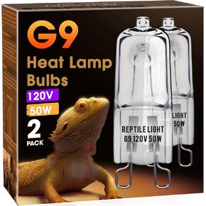مصابيح الحرارة G9 Generic للزواحف، ضوء الزواحف الصغيرة، لمبة الحرارة الصغيرة G9 القابلة للتعتيم باللون الأبيض الدافئ 50 وات، مصباح الحرارة للزواحف UVA بقاعدة 2 دبوس، سحلية سلحفاة التنين الملتحي، 2 حزمة، S-TH03W50G9-2 in Saudi Arabia