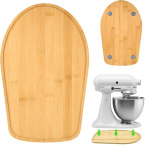 Bamboo Mixer Slider Compatible with Kitchenaid 4.5/5 Quart Tilt-Head Stand Mixer, K45SS Kitchen Attachment Sliding Mat