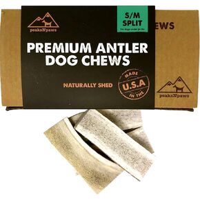 Premium All-Natural Grade A Split Elk Antlers for Dogs – Naturally Shed in The Rocky Mountains – No Additives, No Preservatives - Healthy and Delicious Treat - Made in USA - M/L Split