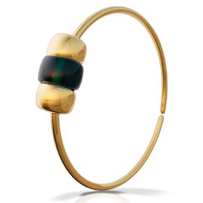 Tiny Gold Nose Ring - Handmade 14k Gold Nose Piercing with a 2mm Black Gem - Thin 24 Gauge 7mm Hoop - Comfortable Nose Piercings