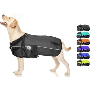 Derby Originals Horse Tough 600D Ripstop Waterproof Reflective Winter Dog Coat 150g Medium Weight, Black, 22"