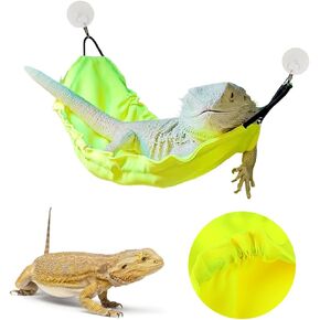 FineInno Reptology Lizard Hammock with Suction Cups Bearded Dragon Tank Accessories Reptile Lounger for Chameleon, Snakes, Lguana Reptiles, Geckos, Hamster