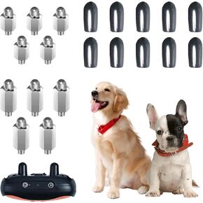 20 PCS Extra Contact Points Replacement Part for Dog Training Collars Dog Shock Collar Replacement Prongs with Rubber Tips Extra Silicone Covers for Pet Training Collar Replacement Parts (10 Pairs)
