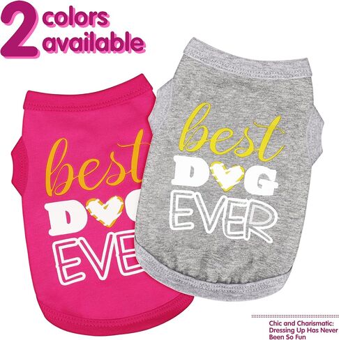 Premium Cotton 2PCS Dog Outfit Set: Best Dog Ever Sleeveless Design Craftsmanship, Ideal for Small, Medium, & Large Dogs - Enjoy Ultimate Comfort and Durability XS in Saudi Arabia