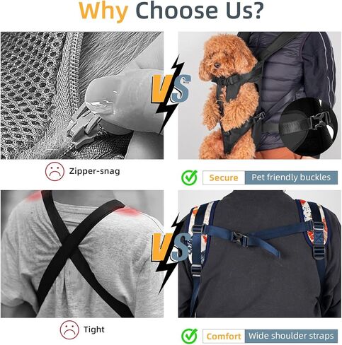 Dog Front Carrier Backpack, Dog Backpack Carrier Soft Pad, Pet Legs Out, Easy-Fit Dog Front Carrier for Small Medium Puppy, Hands Free Dog Carrier Adjustable for Cycling Hiking (Army Green, S) in Saudi Arabia