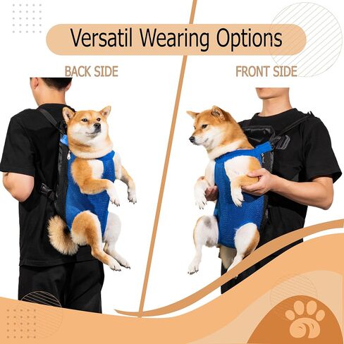 Hands-Free Pet Carrier Backpack for Dogs and Cats - Comfortable Adjustable Legs Carrier - Easy-Fit Design - Perfect for Traveling, Hiking and Camping - Small and Medium Pets (Black, Large) in Saudi Arabia