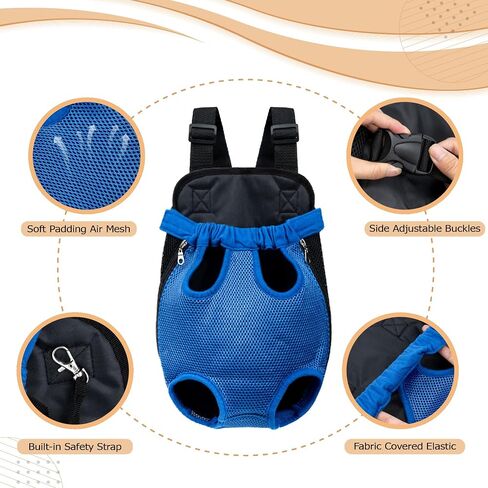 Hands-Free Pet Carrier Backpack for Dogs and Cats - Comfortable Adjustable Legs Carrier - Easy-Fit Design - Perfect for Traveling, Hiking and Camping - Small and Medium Pets (Black, Large) in Saudi Arabia