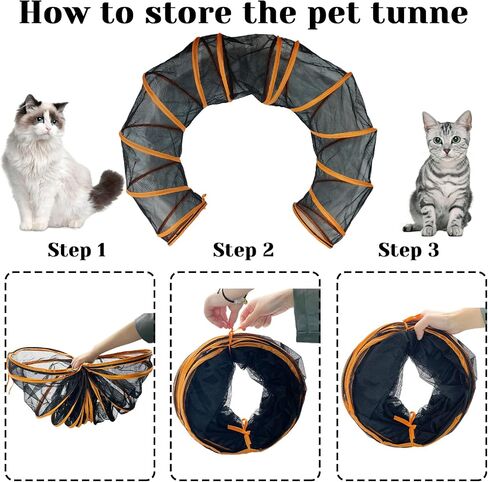 Hamiledyi Outdoor Cat Enclosure and Tunnels Cat Tent Outdoor Cat Playpen Enclosed Cat Run Portable Playhouse for Dog, Cat, Kitten, Rabbit, Small Animals, Cat Tunnel with Storage Bag and Floor Spikes in Saudi Arabia