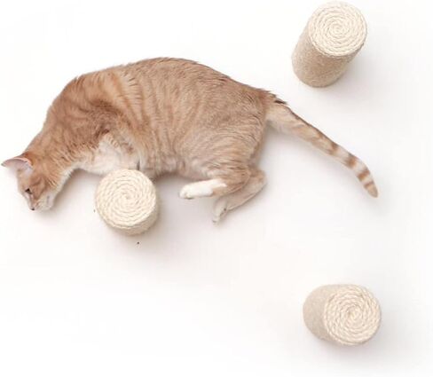 Catastrophic Creations Floating Cat Scratching Post, Hand-Crafted Sisal Cat Scratcher Post, Wall Cat Shelves & Scratching Posts for Indoor Cats, Durable & Modern Cat Furniture (3 Pc, 11" x 4") in Kuwait