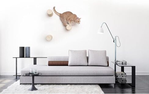 Catastrophic Creations Floating Cat Scratching Post, Hand-Crafted Sisal Cat Scratcher Post, Wall Cat Shelves & Scratching Posts for Indoor Cats, Durable & Modern Cat Furniture (3 Pc, 11" x 4") in Kuwait