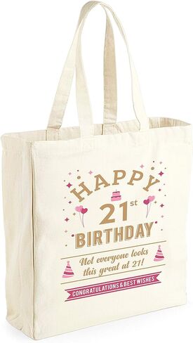حقيبة تذكار عيد الميلاد الحادي والعشرين هدية مضحكة للنساء السيدات الجدة 21 أنثى هدية التسوق حمل فكرة واحد وعشرون in Kuwait