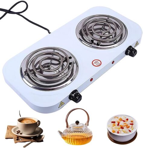 Dual Burner Electric Hot Plate, 2000W Induction Stove, 110V Portable Single Tube Electric Stove, Suitable For Home Camping Tabletop Cooking Stove (B) in Saudi Arabia
