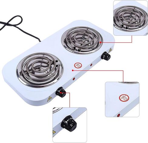 Dual Burner Electric Hot Plate, 2000W Induction Stove, 110V Portable Single Tube Electric Stove, Suitable For Home Camping Tabletop Cooking Stove (B) in Saudi Arabia