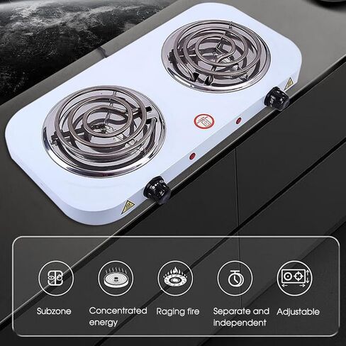 Dual Burner Electric Hot Plate, 2000W Induction Stove, 110V Portable Single Tube Electric Stove, Suitable For Home Camping Tabletop Cooking Stove (B) in Saudi Arabia