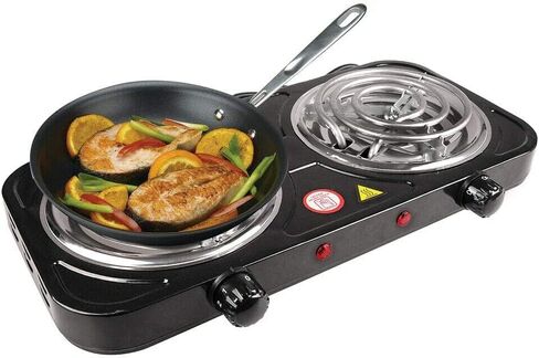 Dual Burner Electric Hot Plate, 2000W Induction Stove, 110V Portable Single Tube Electric Stove, Suitable For Home Camping Tabletop Cooking Stove (B) in Saudi Arabia