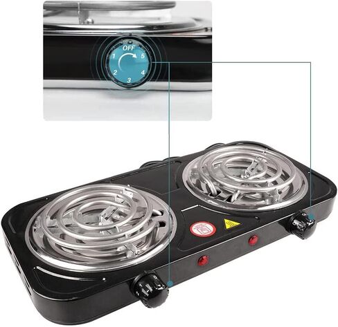 Dual Burner Electric Hot Plate, 2000W Induction Stove, 110V Portable Single Tube Electric Stove, Suitable For Home Camping Tabletop Cooking Stove (B) in Saudi Arabia