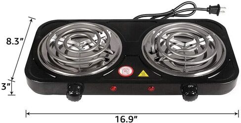 Dual Burner Electric Hot Plate, 2000W Induction Stove, 110V Portable Single Tube Electric Stove, Suitable For Home Camping Tabletop Cooking Stove (B) in Saudi Arabia