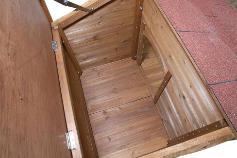 TRIXIE natura Lodge Dog House, Covered Porch, Hinged Roof, Adjustable Legs, Brown, Small in Saudi Arabia