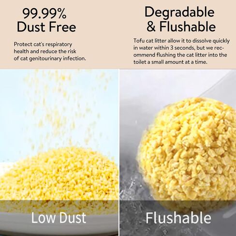 Tofu & Corn Litter Large 12lb Dust-Free Clumping Cat Litter Quickly Absorb Cat Odors Toilet Flushable Corn Litter in Saudi Arabia