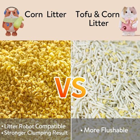 Tofu & Corn Litter Large 12lb Dust-Free Clumping Cat Litter Quickly Absorb Cat Odors Toilet Flushable Corn Litter in Saudi Arabia