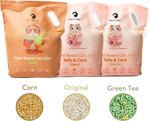 Tofu & Corn Litter Large 12lb Dust-Free Clumping Cat Litter Quickly Absorb Cat Odors Toilet Flushable Corn Litter in Saudi Arabia