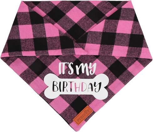 Dog Birthday Party Supplies, It’s My Birthday Dog Bandana Blue Plaid Boy Dog Birthday Bandana for Medium Large Dogs (Blue, Large) in Saudi Arabia