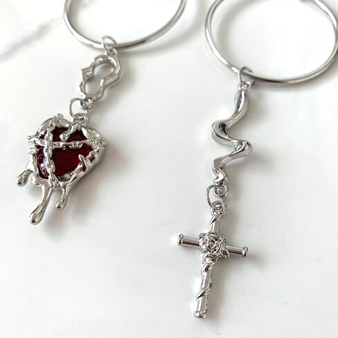 Handmade Creative Unique Earrings,Cool Girl's Choice, Hoop Earring Backings Can Be Worn Separately, 925 Silver Needles Perfect for Halloween and Parties, Gothic Dangle Earrings (Sword Heart) in Kuwait