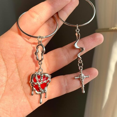 Handmade Creative Unique Earrings,Cool Girl's Choice, Hoop Earring Backings Can Be Worn Separately, 925 Silver Needles Perfect for Halloween and Parties, Gothic Dangle Earrings (Sword Heart) in Kuwait