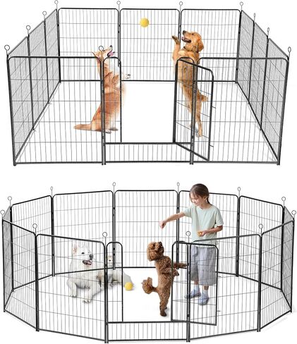 Dog Playpen 40 inch Height Dog Fence Outdoor Dog Pens for Large Dogs,14 Fence Panels Dog Pens Pet Playpen with Gates for Large/Medium/Small Pets Puppy Playpen for RV Camping Yard in Saudi Arabia