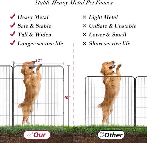Dog Playpen 40 inch Height Dog Fence Outdoor Dog Pens for Large Dogs,14 Fence Panels Dog Pens Pet Playpen with Gates for Large/Medium/Small Pets Puppy Playpen for RV Camping Yard in Saudi Arabia