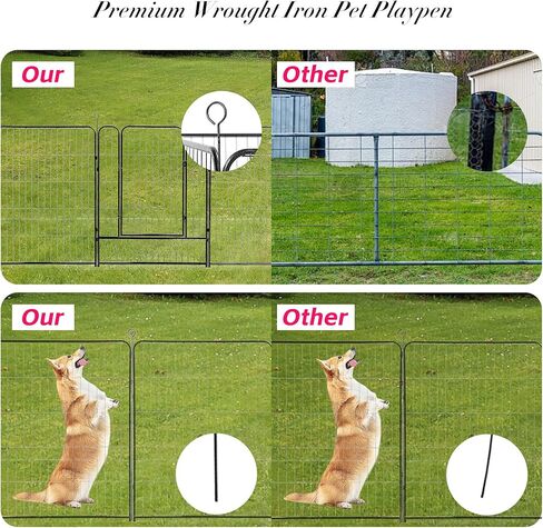 Dog Playpen 40 inch Height Dog Fence Outdoor Dog Pens for Large Dogs,14 Fence Panels Dog Pens Pet Playpen with Gates for Large/Medium/Small Pets Puppy Playpen for RV Camping Yard in Saudi Arabia