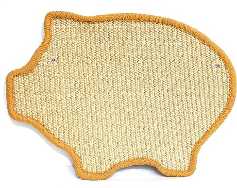 Premium Sisal Cat Scratching Mat with Velcro Tapes - Protect Couch & Carpets, Firm & Thick, Environmentally Safe - Great Gift for Cats (Oval) in Saudi Arabia