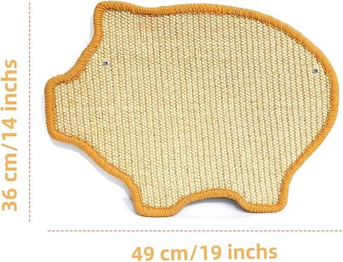Premium Sisal Cat Scratching Mat with Velcro Tapes - Protect Couch & Carpets, Firm & Thick, Environmentally Safe - Great Gift for Cats (Oval) in Saudi Arabia
