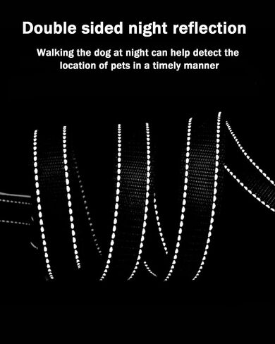 4FT Black Strong Dog Leash with 2 Padded Handles, Traffic Handle Extra Control, Double-Sided Reflective Walking Lead for Small Medium and Large Dogs(Black, 4FT) in Saudi Arabia