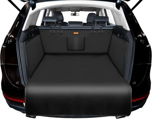 Car Boot Liner Protector for Dog, Nonslip Waterproof Anti-Wrinkle Pet Cargo Cover, Anti-Scratch Tear-Resistan Washable Trunk Cover Mat Travel, Universal for Small Truck SUV, Black in Kuwait