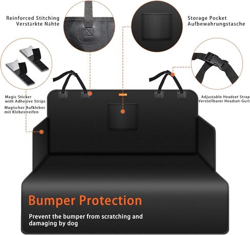 Car Boot Liner Protector for Dog, Nonslip Waterproof Anti-Wrinkle Pet Cargo Cover, Anti-Scratch Tear-Resistan Washable Trunk Cover Mat Travel, Universal for Small Truck SUV, Black in Kuwait