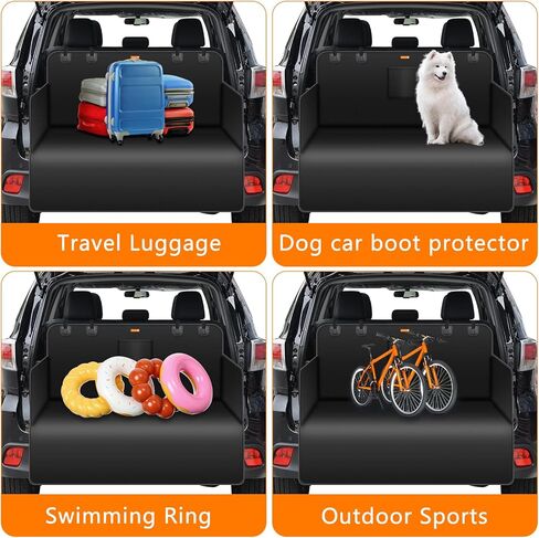 Car Boot Liner Protector for Dog, Nonslip Waterproof Anti-Wrinkle Pet Cargo Cover, Anti-Scratch Tear-Resistan Washable Trunk Cover Mat Travel, Universal for Small Truck SUV, Black in Kuwait