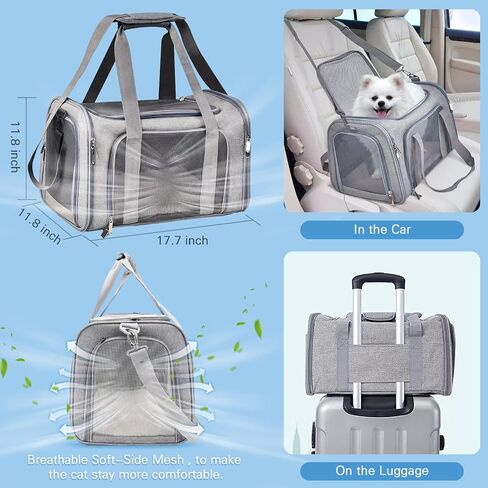 3-in-1 Pet Travel Kit, Cat/Dog Backpack Carrier, Soft-Sided Pet Carrier Airline Approved & Folding Portable Cat Litter Box, Pet Essentials for Outdoor Traveling in Saudi Arabia
