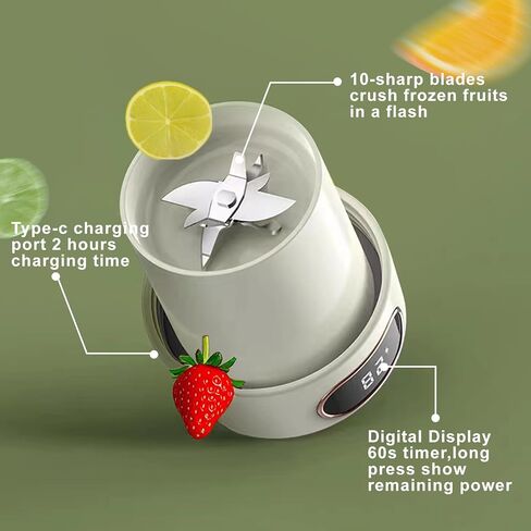 Personal size Blender, 500mL Personal Size Blender With Lid for Shakes and Smoothies with 10 Blades, 17oz Blender in Saudi Arabia