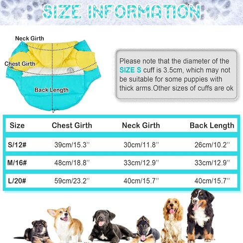 FUAMEY Dog Winter Coat,Puppy Puffer Jacket Warm Padded Pet Snow Vest Cute Windproof Dog Clothes Doggy Warm Waterproof Outdoor Lightweight Small Dog Hoodie,Chihuahua Poodles Yorkshire Pet Apparel S/12 in Saudi Arabia